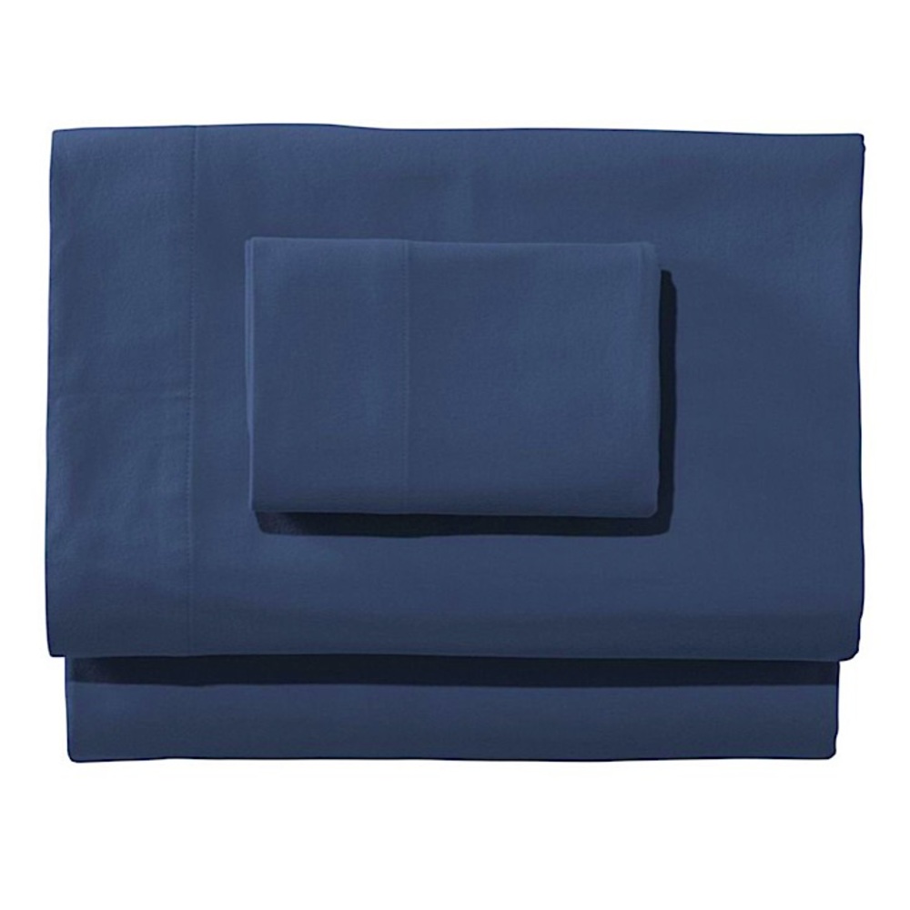 NWOT L.L. Bean Flannel Sheet Set - Mariner Blue